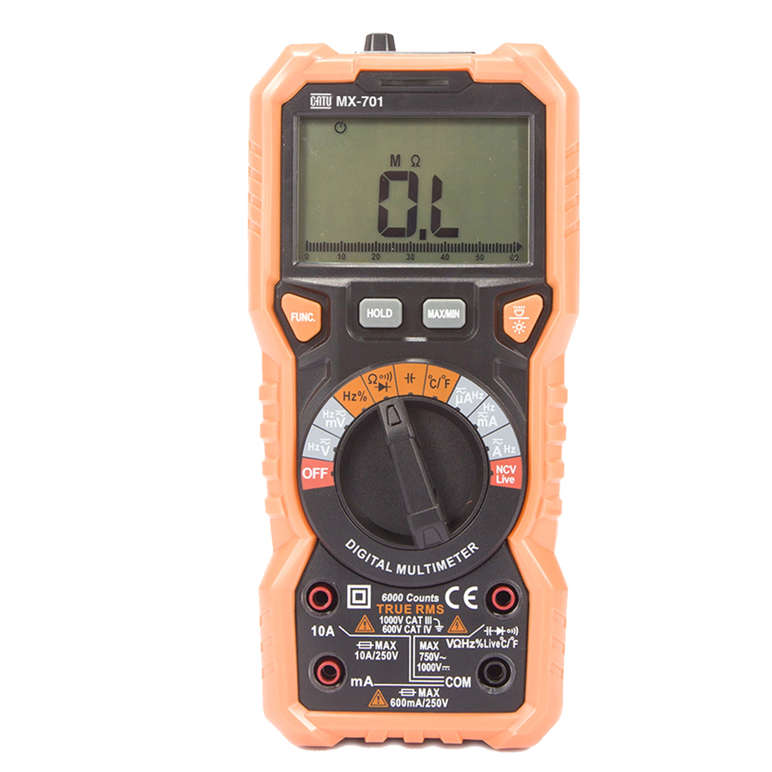 Catu - Multimètre à affichage LCD CAT. III 600 V, AC/DC