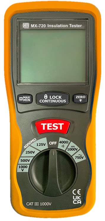 Catu - Testeur de résistance d'isolement, continuité et mesure des tensions AC/DC