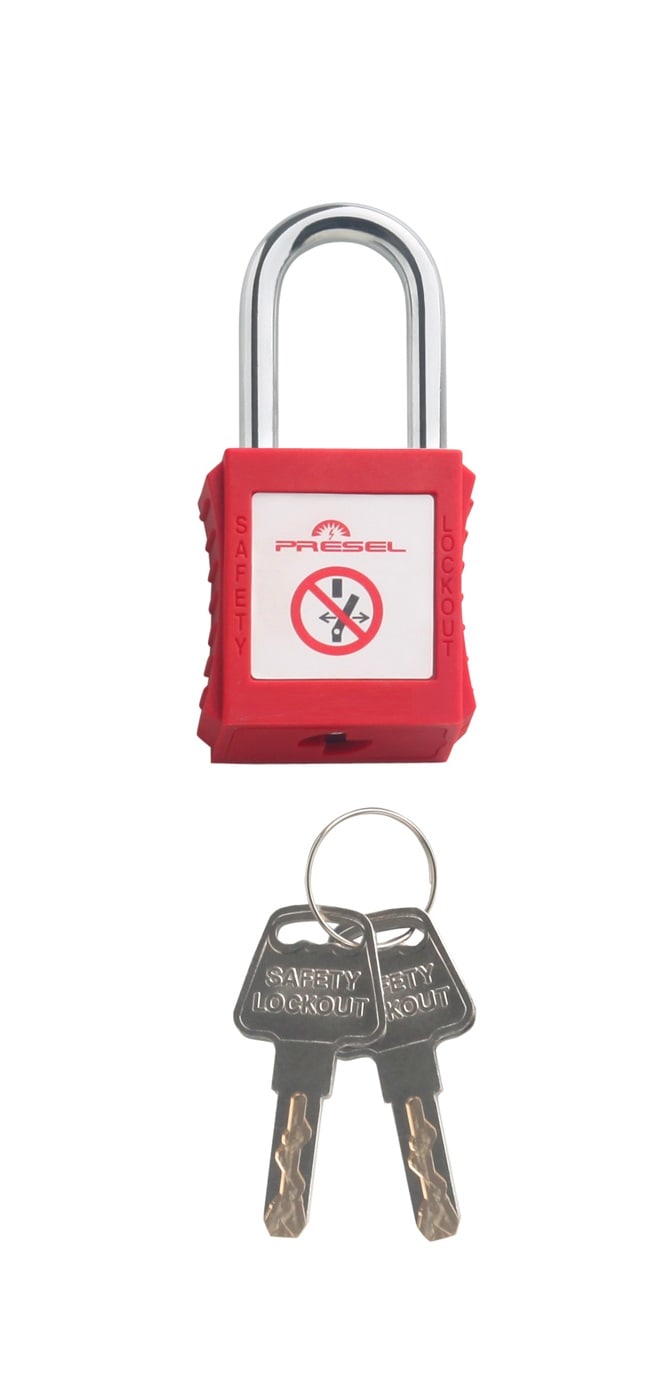 Catu - cadenas plastique rouge anse metal 6mm clé identique A2