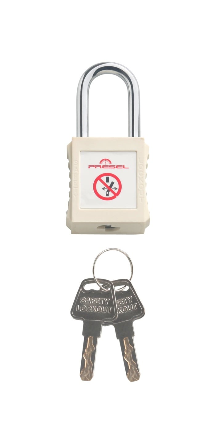 Catu - cadenas plastique blanc anse metal 6mm clé identique A1