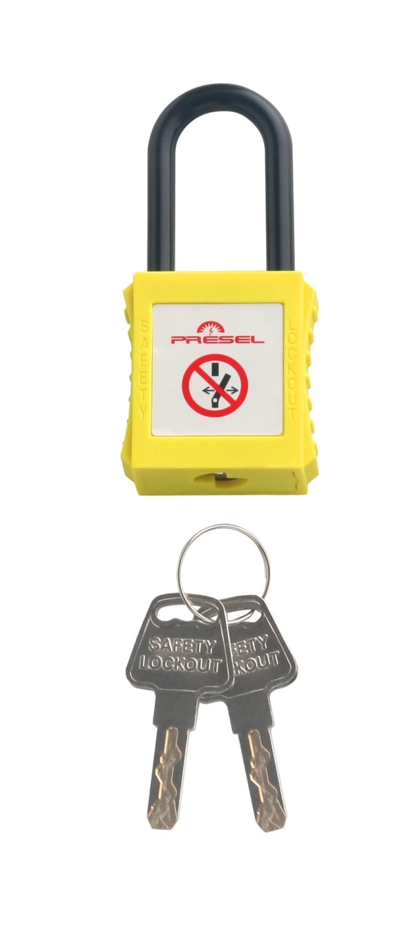 Catu - cadenas plastique jaune anse nylon 6mm clé identique A3