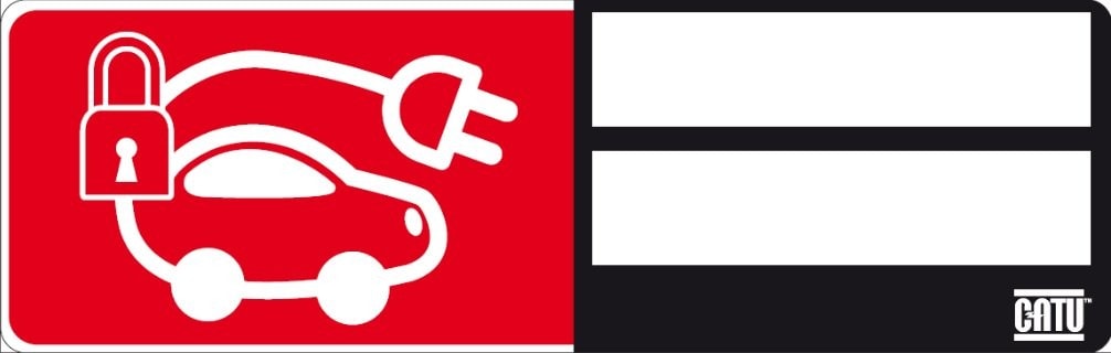 Catu - Pancarte plastique de consignation pour VEH avec ventouses. 450 x 150 mm.