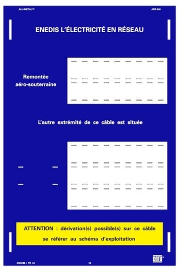 Catu - Panneaux d?identification et de signalisation métalliques - Enedis 300 x 200 mm.