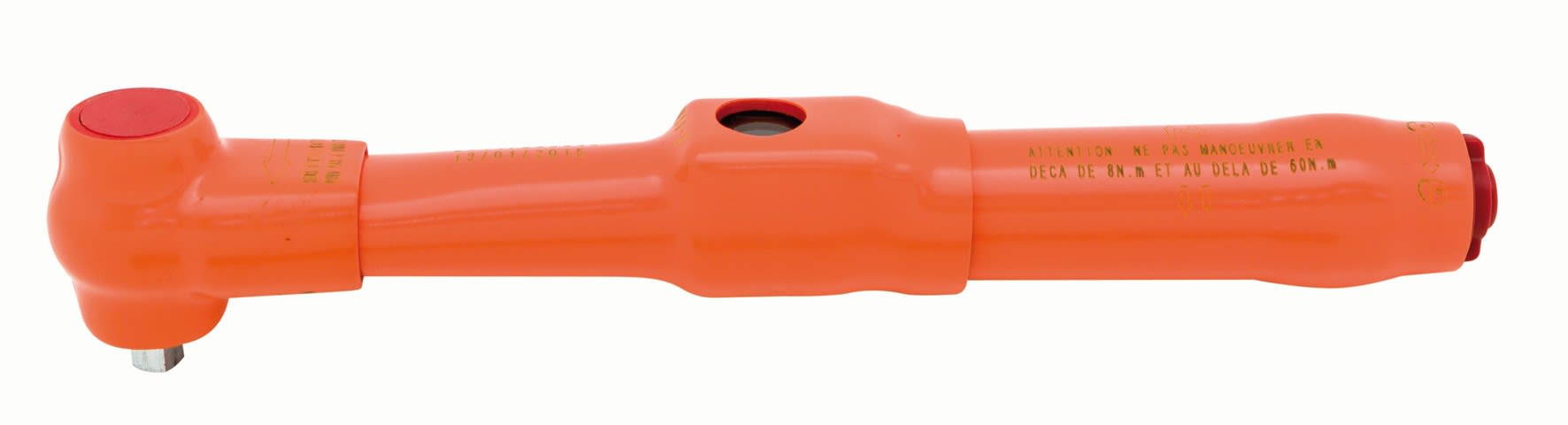 Catu - Clé dynamométrique 3/8" isolée 340 mm. Couple de serrage 8-60 Nm réversible