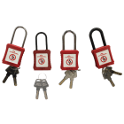 Catu - cadenas plastique rouge anse metal 4mm clé aléatoire Z