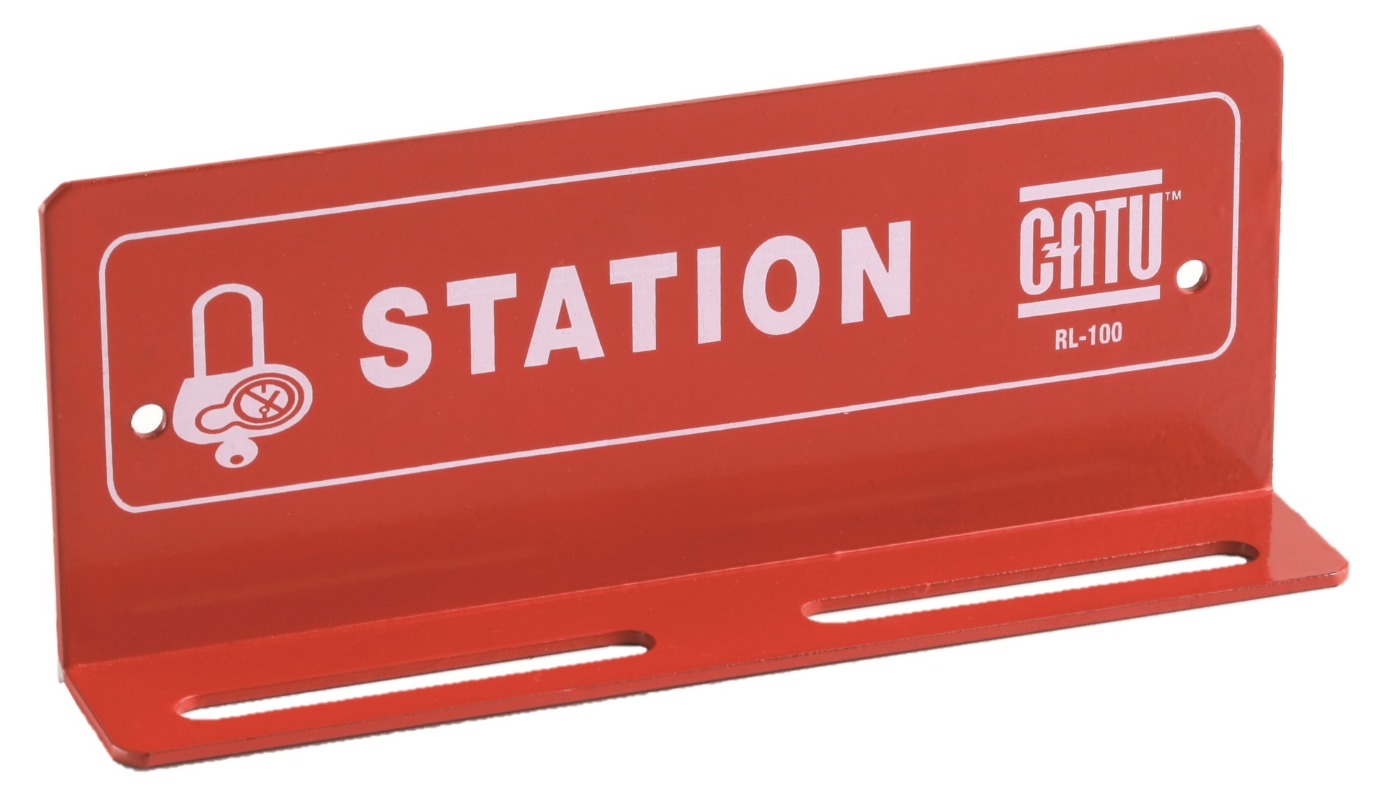 Catu - Support mural métallique rouge pour 12 cadenas.