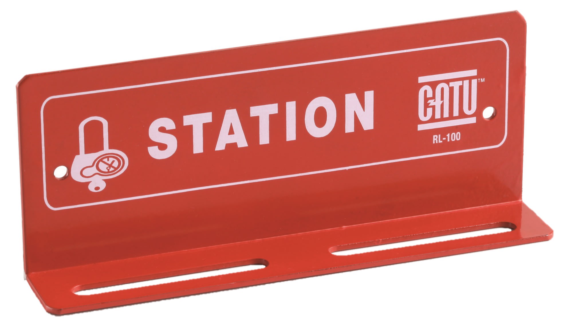 Catu - Support mural métallique rouge pour 12 cadenas.