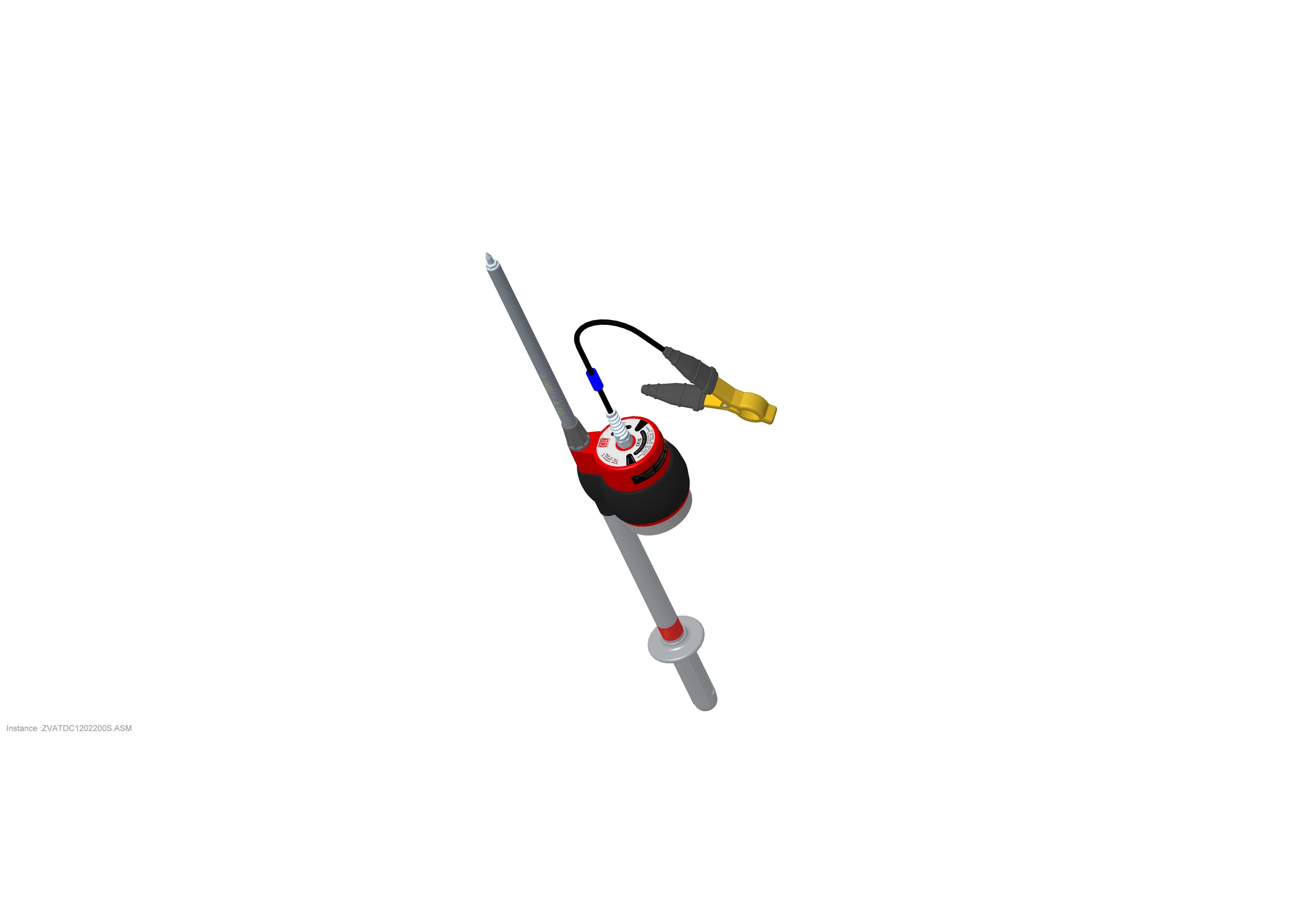 Catu - Détecteur de tension DC bipolaire 120-2200 V. Pointe Ø8 mm. Pince. Cable 5 m.