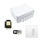 Teleco - Kit pre-programme 4 sorties 230V avec emetteur mural 4 canaux et Wi-Fi integree