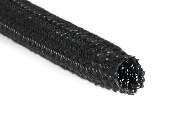 Hellermanntyton - Gaine tressée antibruit noire HEGSAS20BK diamètre 20 mm, rouleau de 50m