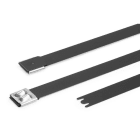 Hellermanntyton - Collier métallique recouvert 362x12.3 mm en Inox 316 noir - MBT14XHFC