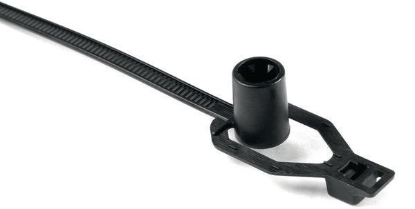 Hellermanntyton - Collier fixation 190 x 4.6 pour goujons de diamètre 5 mm en PA66 Noir - T50RS5