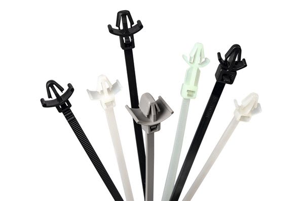 Hellermanntyton - Lanière à pied ancre 160x4.6mm pour trou Ø 6 à 6.6 mm en PA66HS noir - T50SSFM
