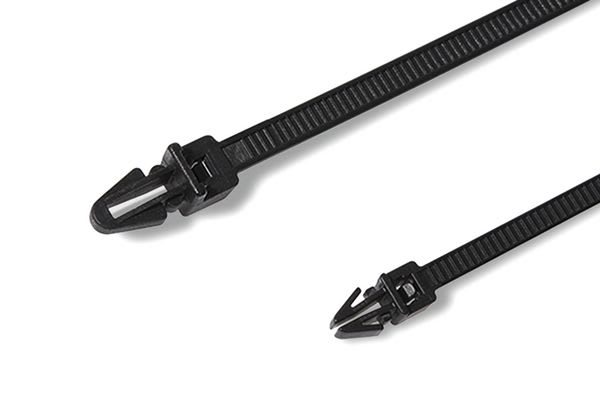 Hellermanntyton - Lanière à pied ancre 210x4.6mm pour trou Ø 6.2 à 6.4 mm en PA66 noir - T50RSF
