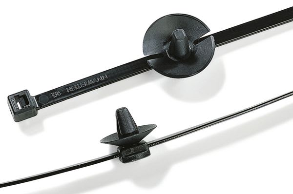 Hellermanntyton - Lanière de fixation à pied ancre 200 x 4.6 mm en PA66HS noir - T50ROSSFT6.5