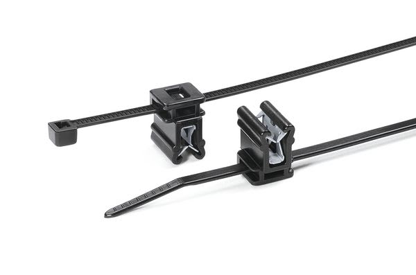 Hellermanntyton - Lanière de fixation sur bord de tôle 150 x 3.5 mm en PA66HS noir - T30REC4A