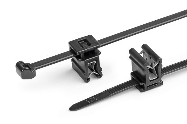 Hellermanntyton - Lanière de fixation sur bord de tôle 200 x 4.6 mm en PA66HS noir - T50ROSEC4A