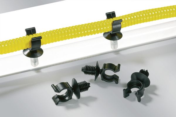 Hellermanntyton - Clip à pied sapin pour gaine annelée Ø 4.5 mm en PA66HIRHS noir - CTC4.5FT6LG