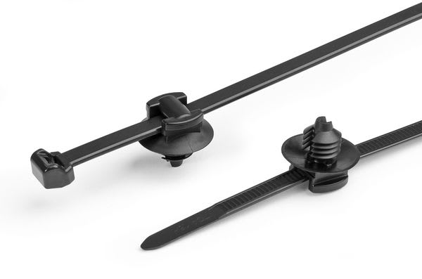 Hellermanntyton - Lanière avec pied sapin 200x4.6mm Øtrou 6.4-7.1 mm en PA66HIRHS noir-T50ROSFT6SD