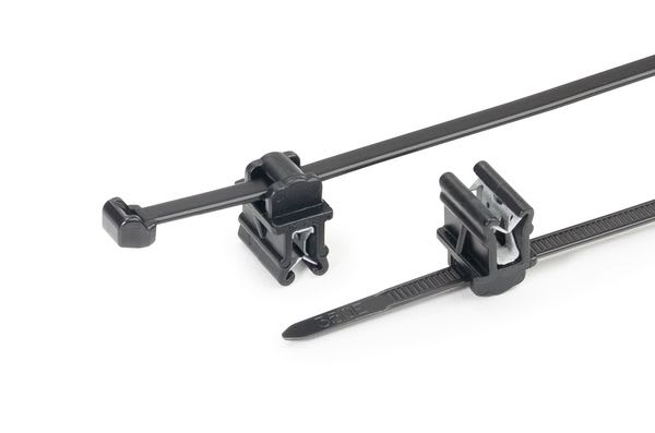 Hellermanntyton - Lanière de fixation pour bord de tôle 200 x 4.6 mm en PA66HS noir -T50ROSEC10