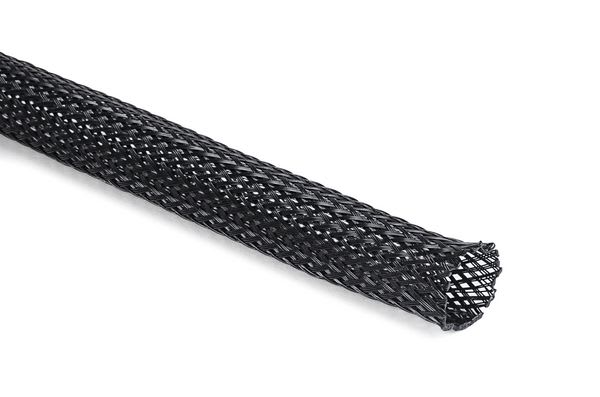 Hellermanntyton - Gaine tressée noire sur-expansée diamètre 25 mm en boîte de 10m