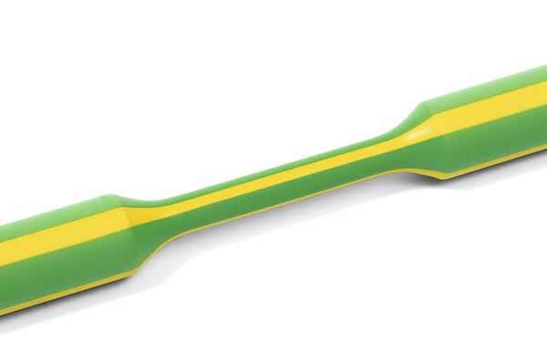 Hellermanntyton - Gaine thermorétractable paroi fine TFN31, jaune/vert, 6/2, barre de 1 m