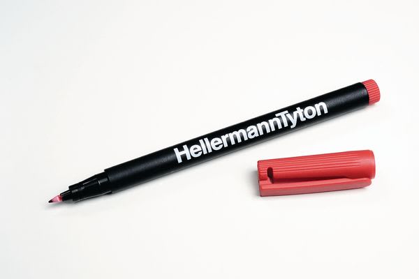Hellermanntyton - Marqueur indélébile T82R-RD à pointe fine de couleur rouge