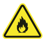 Hellermanntyton - Etiquettes WS1-D triangulaire SYMBOLE DANGER "Inflammable" , blanc