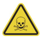 Hellermanntyton - Etiquettes WS3-O triangulaire SYMBOLE DANGER "Toxique" , blanc