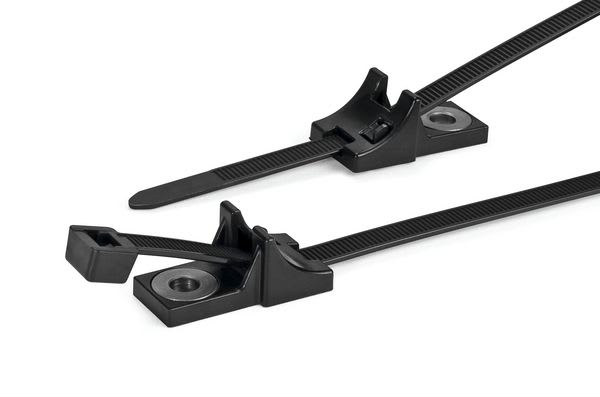 Hellermanntyton - Lanière 390x7.6mm avec embase à visser M6 en PA66HIRHS noir - T120RHDM6