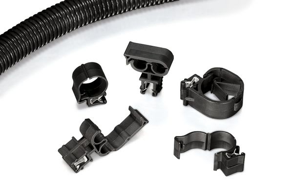Hellermanntyton - Clip pour bord de tôle pour 2 câbles Ø 8.0mm en PA66HIR noir - EC41
