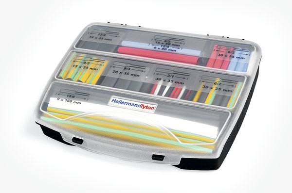 Hellermanntyton - Manchons thermo en coffret SHRINKIT321 UNIVERSAL BASIC, 3/1, multi-couleurs