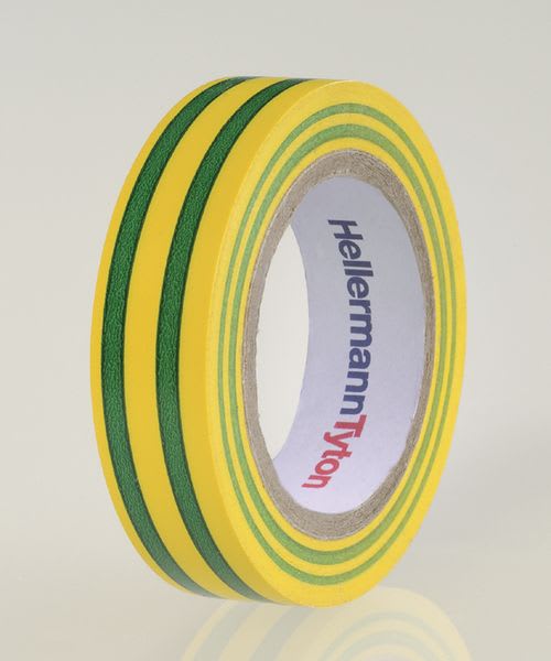Hellermanntyton - Ruban adhésif Isolant PVC HelaTape Flex 15 - Vert/Jaune 15x10