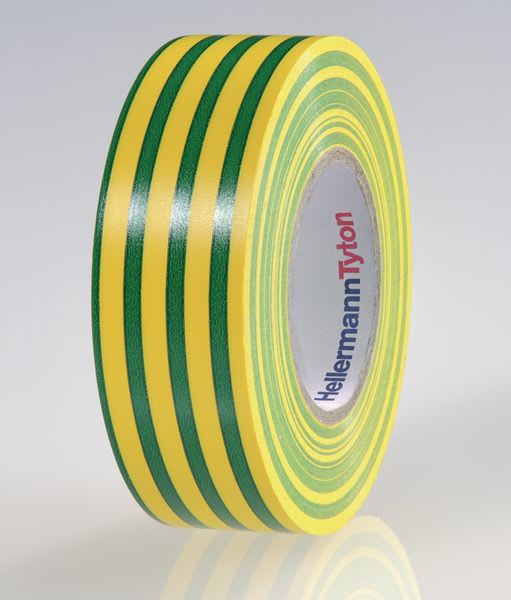 Hellermanntyton - Ruban adhésif Isolant PVC HelaTape Flex 15 - Jaune / Vert 25x25