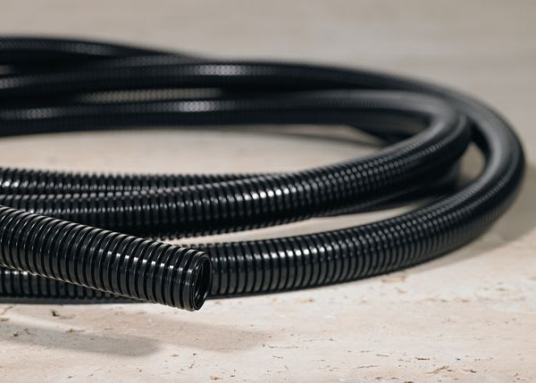 Hellermanntyton - Gaine annelée HG-ELW, Ø nominal 8, polyamide 6 (PA6), noir, rouleau de 100m