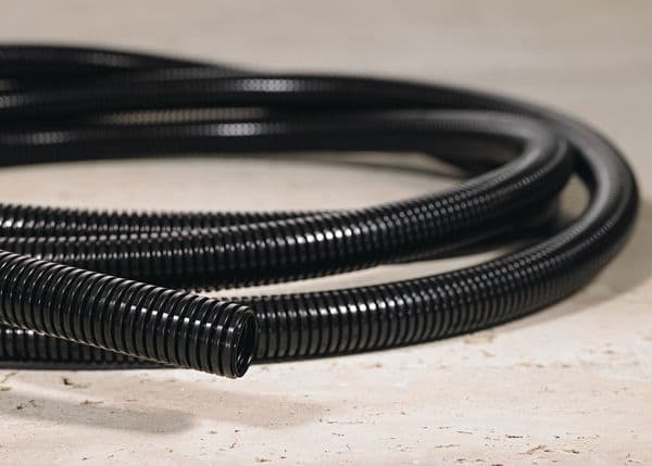 Hellermanntyton - Gaine annelée HG-ELW, Ø nominal 8, polyamide 6 (PA6), noir, rouleau de 100m
