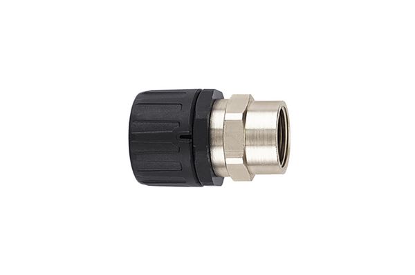 Hellermanntyton - Raccord droit HG-SF, Ø nominal 54, M50, PA66/Laiton nickelé, noir, sachet 2 pcs