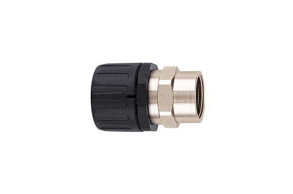 Hellermanntyton - Raccord droit HG-SF, Ø nominal 16, M20, PA66/Laiton nickelé, noir, sachet 10 pcs