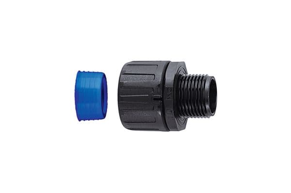 Hellermanntyton - Raccord droit HGL-S, Ø nominal 28, PG29, PA66, joint et rondelle, sachet 10 pcs