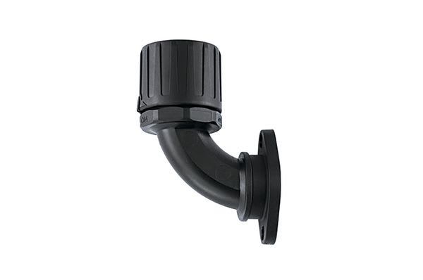 Hellermanntyton - Raccord coudé 90° HG-90FL, Ø nominal 42, PA66, noir, sachet 2 pcs