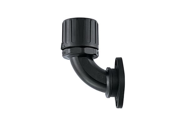 Hellermanntyton - Raccord coudé 90° HG-90FL, Ø nominal 28, PA66, noir, sachet 10 pcs