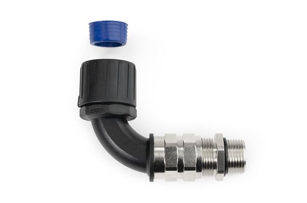 Hellermanntyton - Presse-étoupe coudé 90° HGL-90CG,Ø nominal 16, M16, PA66, noir, sachet 10 pcs