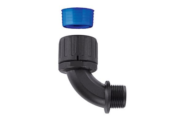 Hellermanntyton - Raccord coudé 90° HGL-90, Ø nominal 16, PG13, PA66, noir, sachet 10 pcs