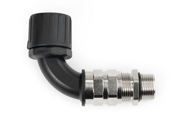 Hellermanntyton - Presse-étoupe coudé 90° HG-90CG,Ø nominal 16, M16, PA66, noir, sachet 10 pcs