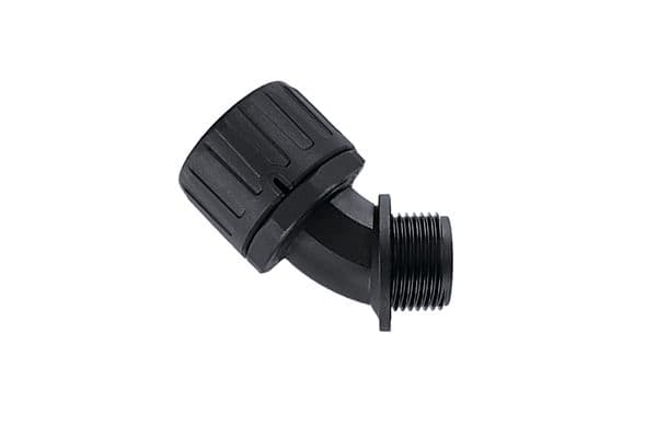 Hellermanntyton - Raccord coudé 45° HG-45, Ø nominal 16, PG13, PA66, noir, sachet 10 pcs