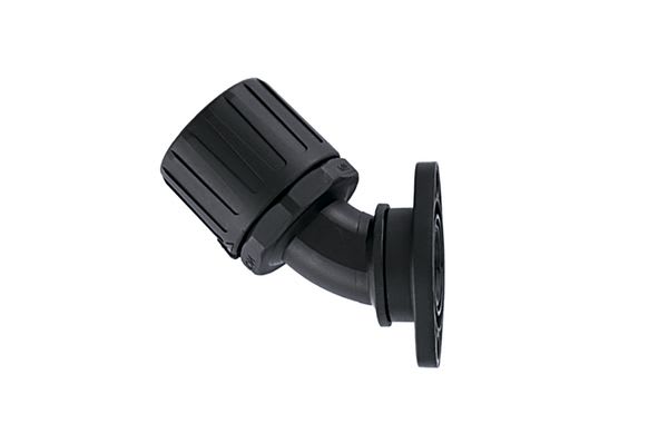 Hellermanntyton - Raccord coudé 45° HG-45FL, Ø nominal 16, PA66, noir, sachet 10 pcs