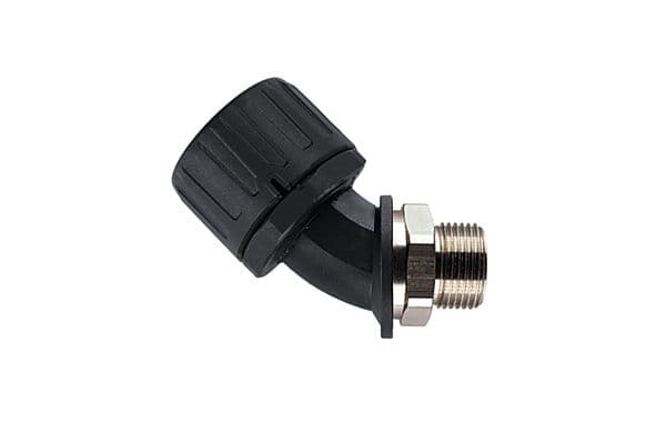 Hellermanntyton - Raccord coudé 45° HG-45M, Ø nominal 16, M20, PA66, noir, sachet 10 pcs