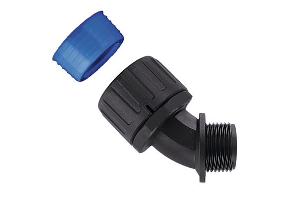 Hellermanntyton - Raccord coudé 45° HGL-45, Ø nominal 34, M32, PA66, noir, sachet 10 pcs