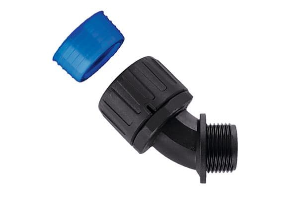 Hellermanntyton - Raccord coudé 45° HGL-45, Ø nominal 28, M25, PA66, noir, sachet 10 pcs