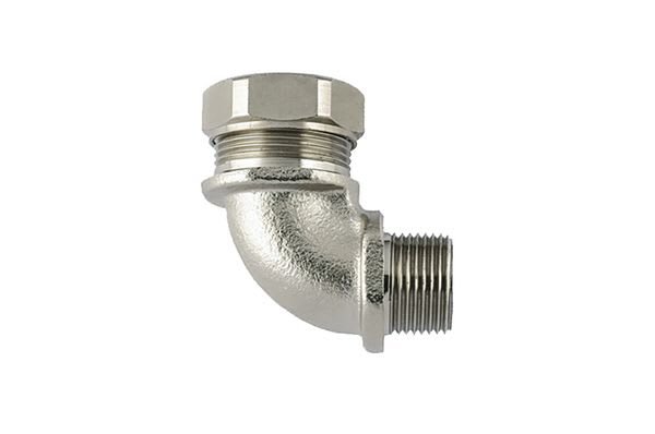 Hellermanntyton - Raccord coudé fixe PSRSC-90FMCSS,Ø nominal 20, M20, PA6/SS316, sachet 1 pièce